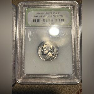 1968 Jefferson Nickel BRILLIANT UNCIRCULATED- GRADED